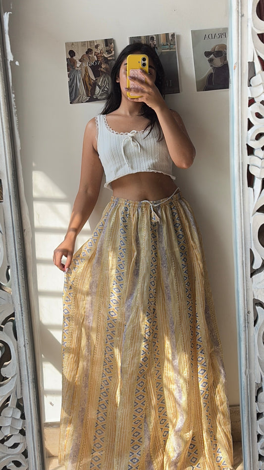 Ethnic Cotton Yellow Skirt