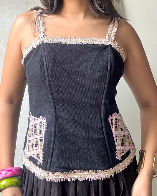 Pinteresty Black Sleeveless Corset
