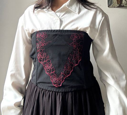 Black Floral Fusion Corset