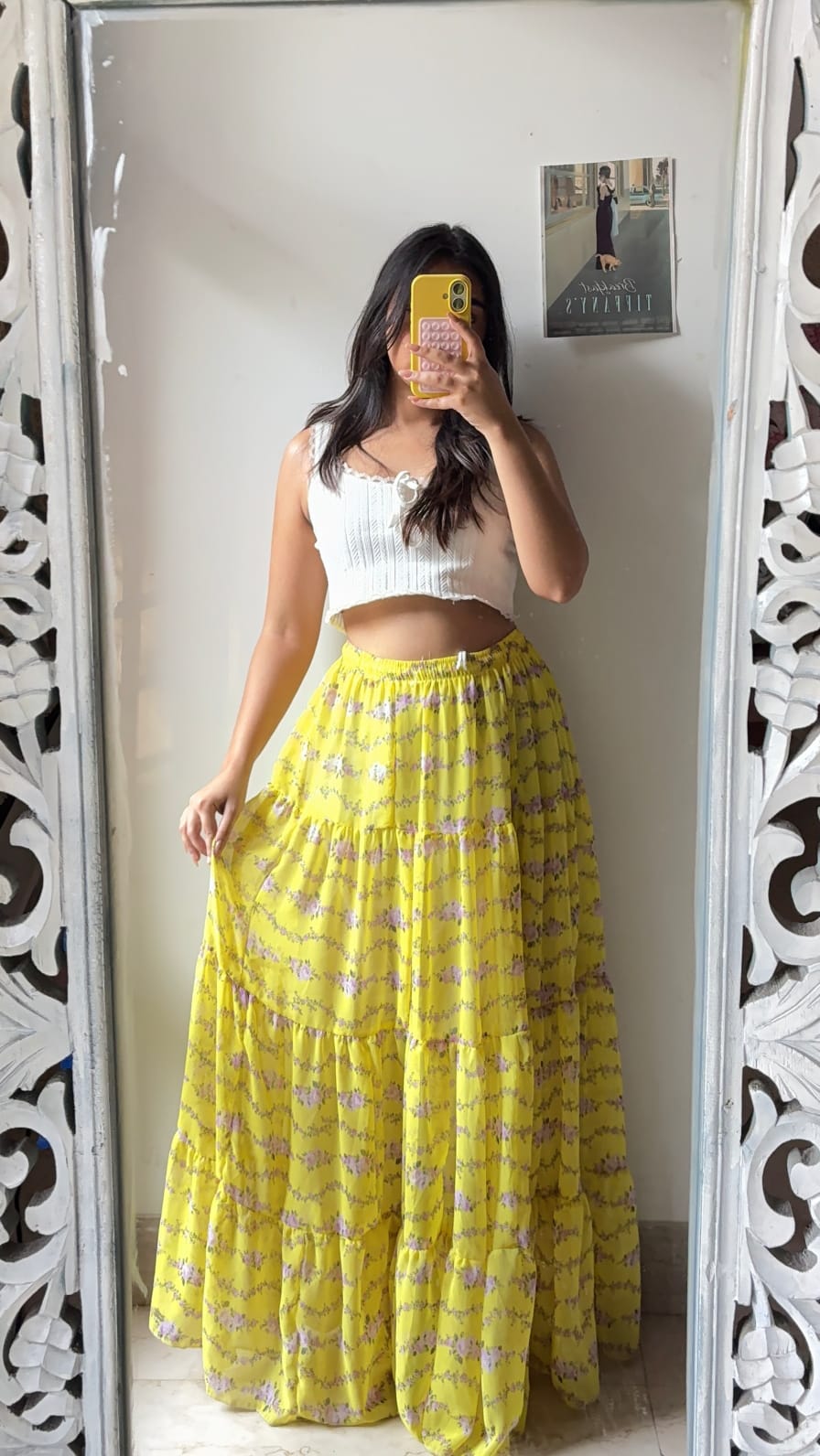 Yellow Pinteresty Floral Skirt