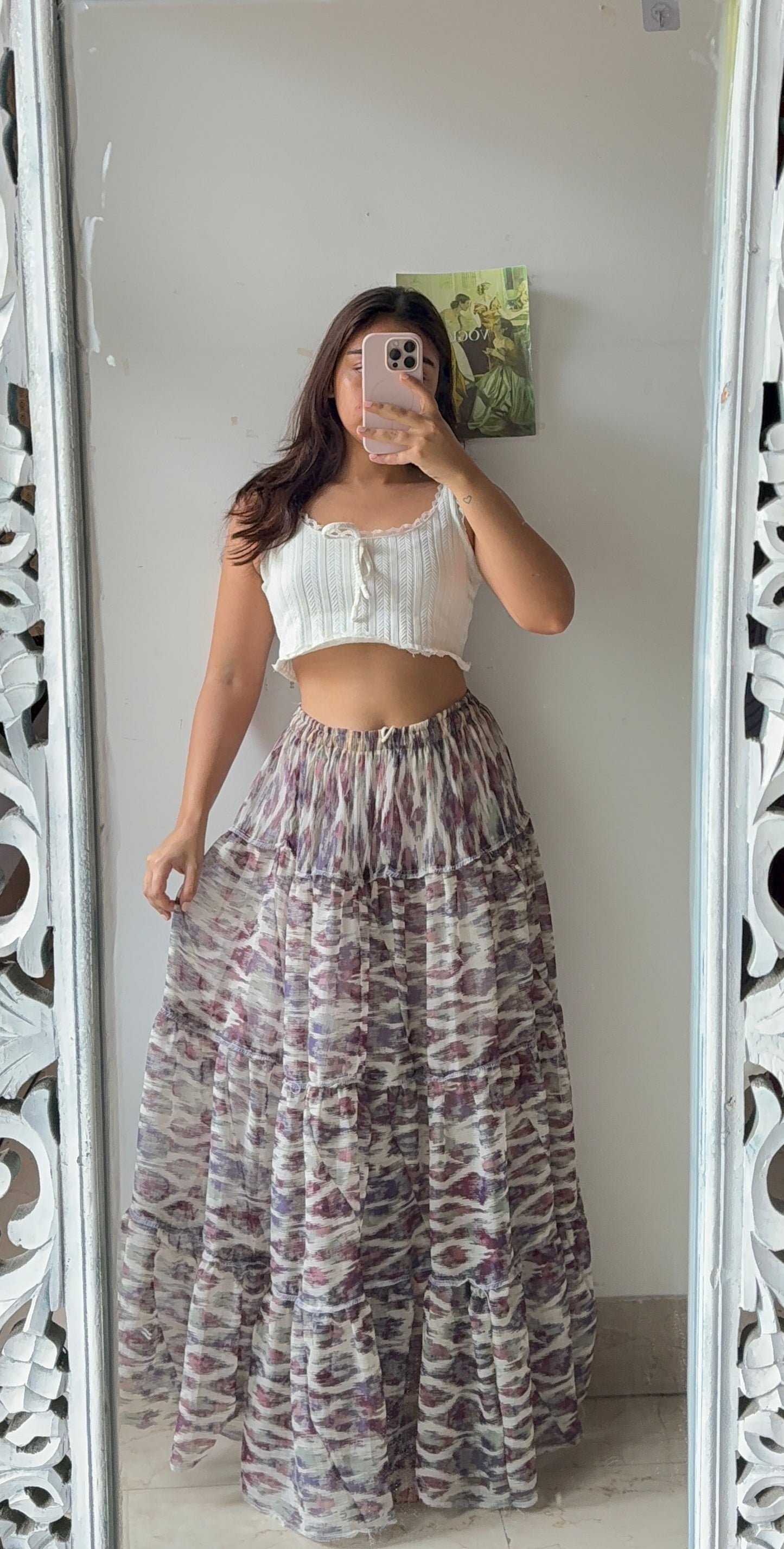 Blurry Abtract Print Skirt