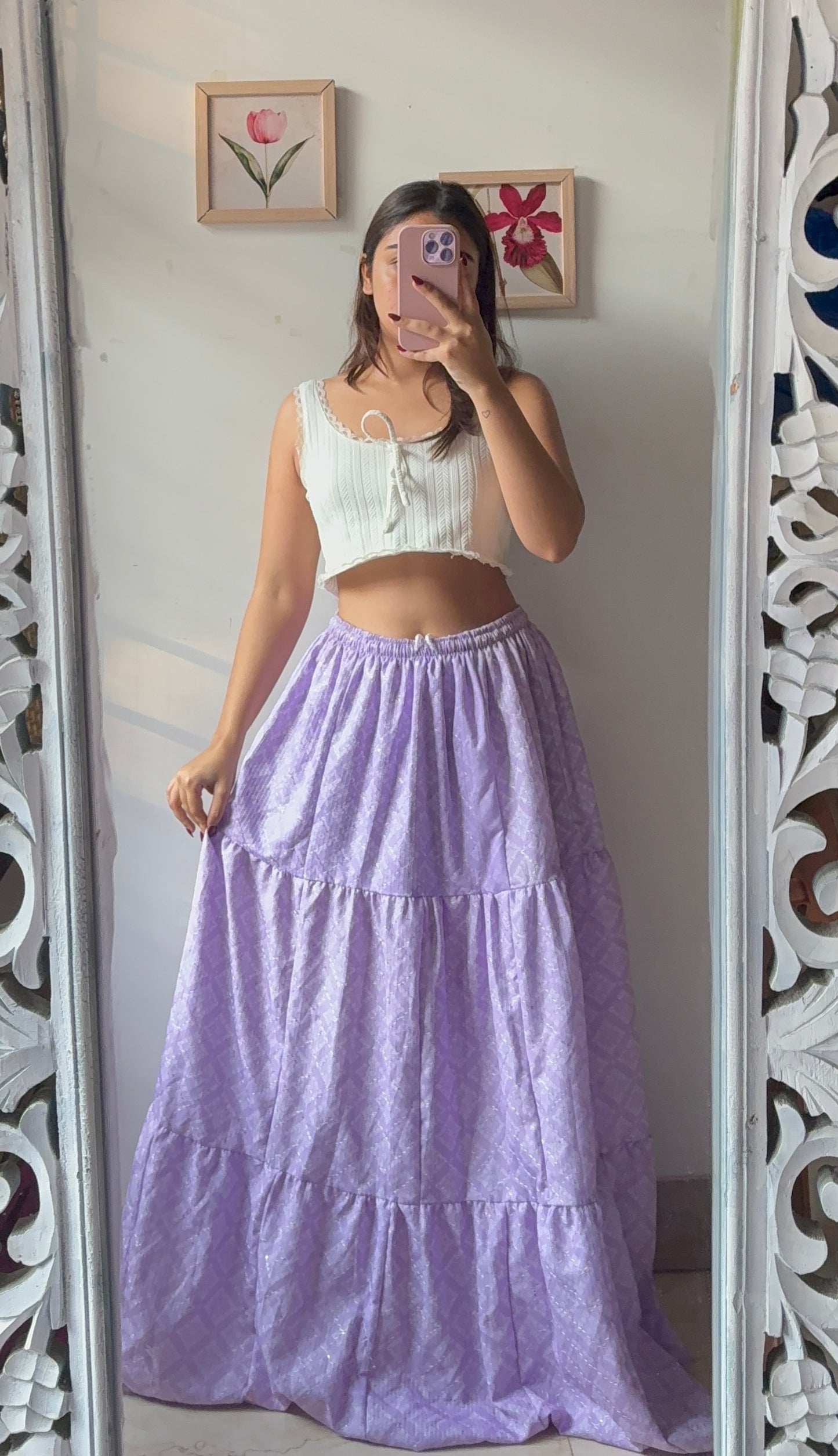 Ethnic Lavender Skirt