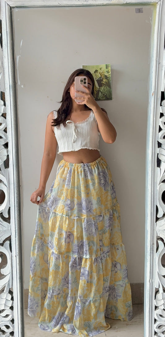 Soft Enticing Floral Skirt