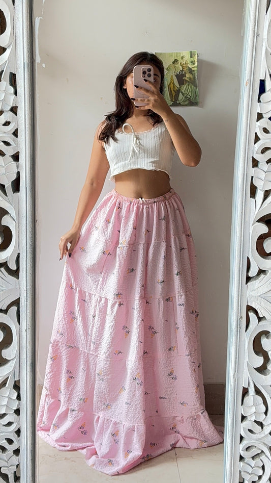 Light Pink Floral Skirt