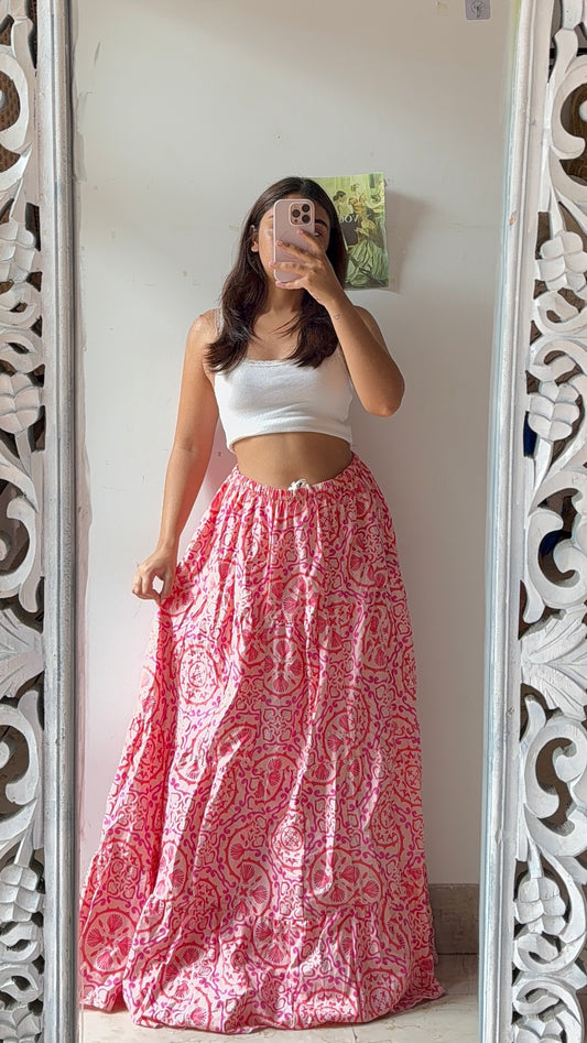Ethnic Style Abstract Print Skirt