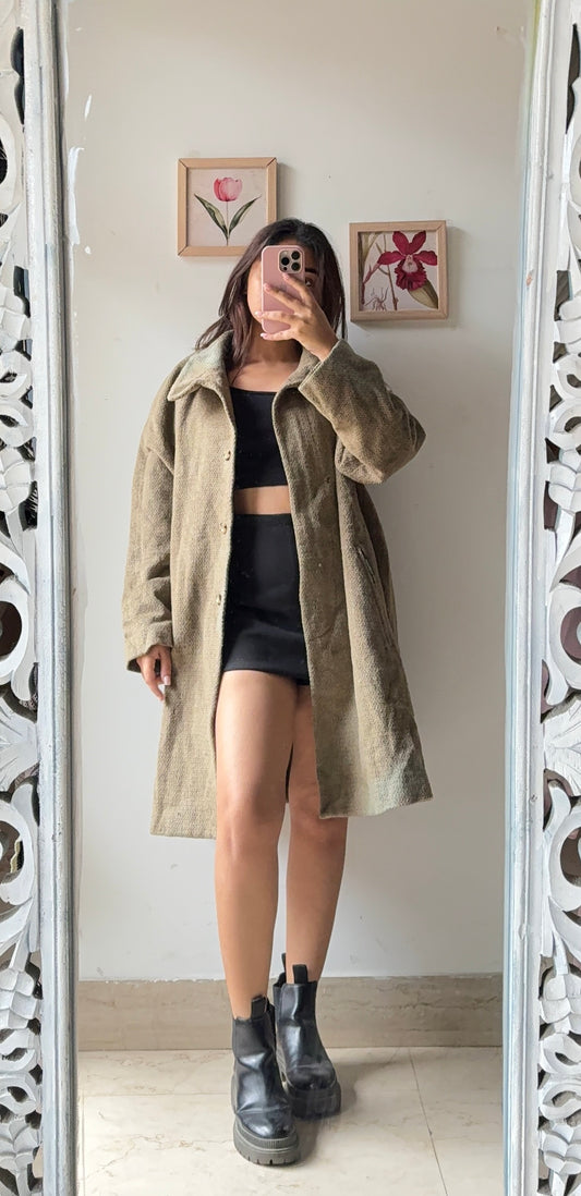 Beige Covert Overcoat
