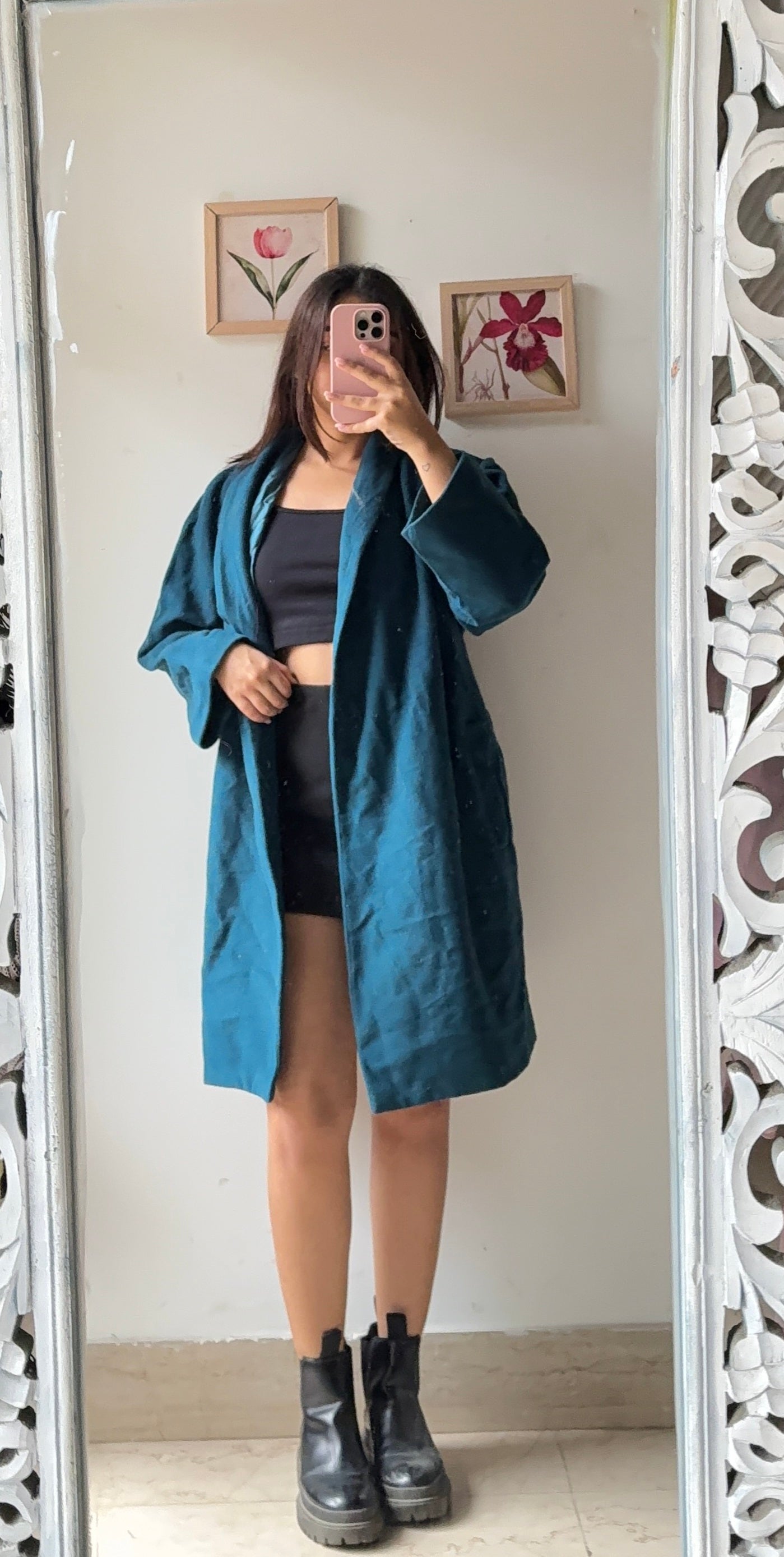 Plain Teal Overcoat