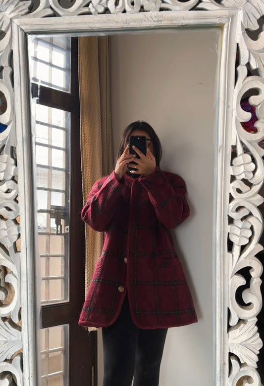 Pattern Red Overcoat
