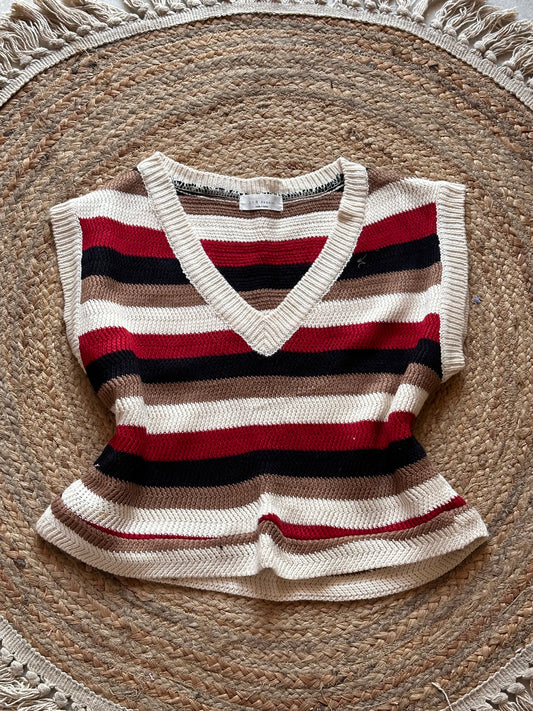 Striped Color-Block Sweater Vest