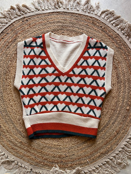 Heart Crop Sweater Vest