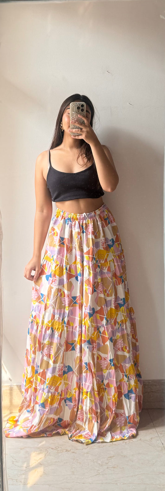 Printed pattern skirt