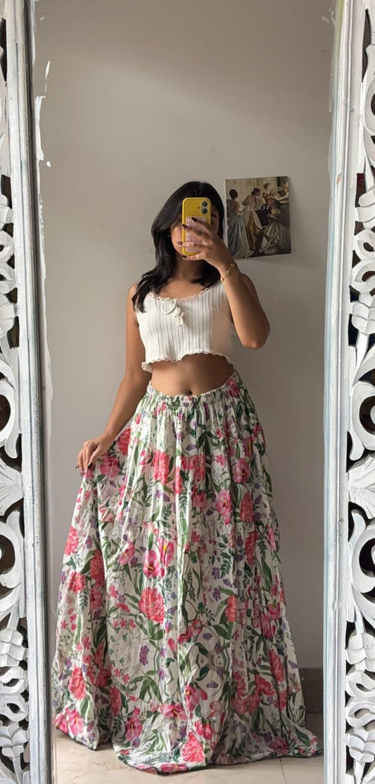 Mix Floral Resplendent Skirt