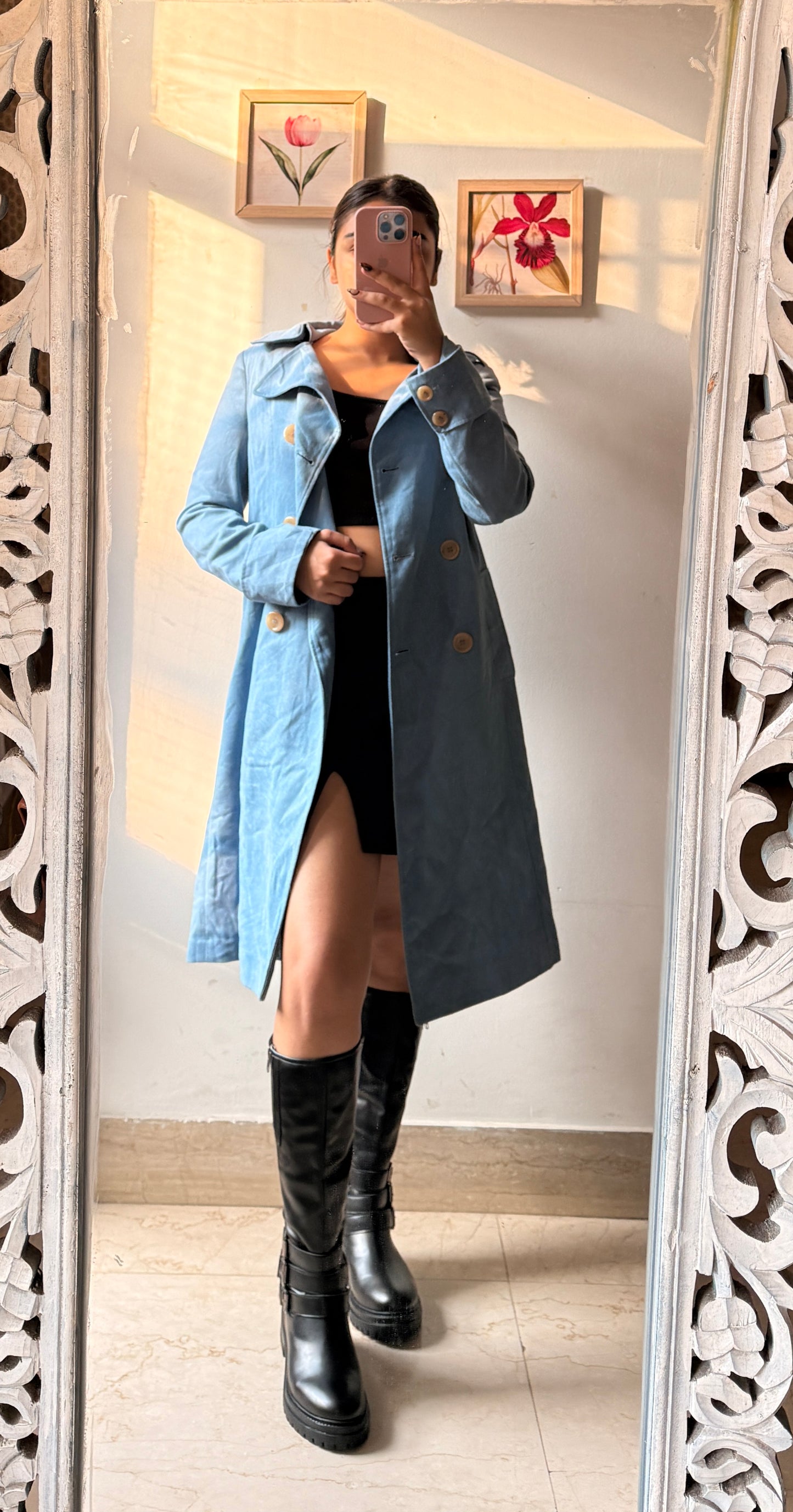 Casual Cobalt Overcoat