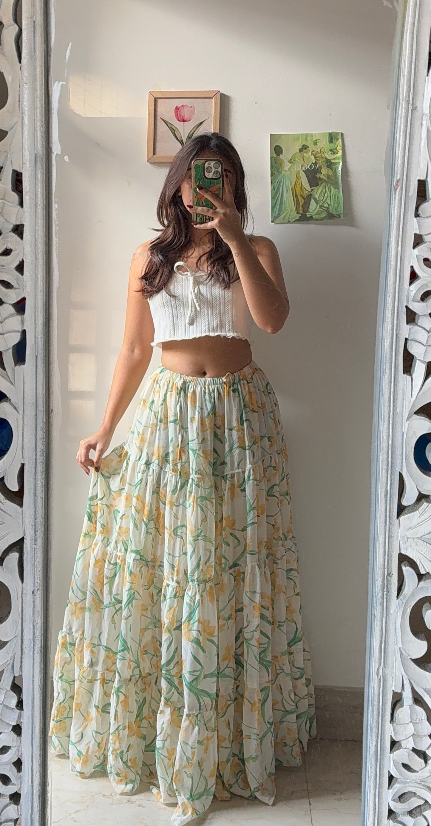 Yellow Floral Skirt