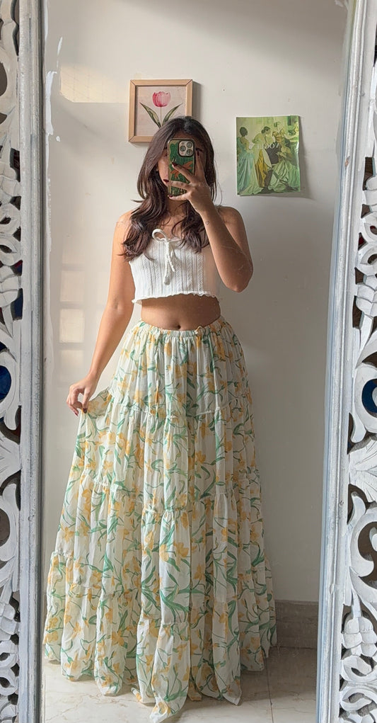 Yellow Floral Skirt