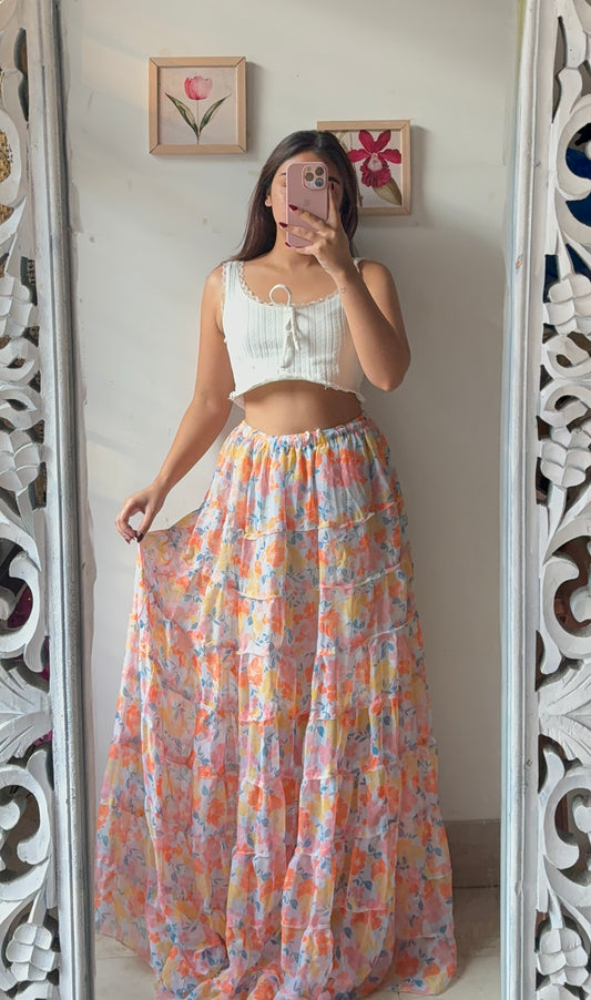 Colourful Floral Skirt