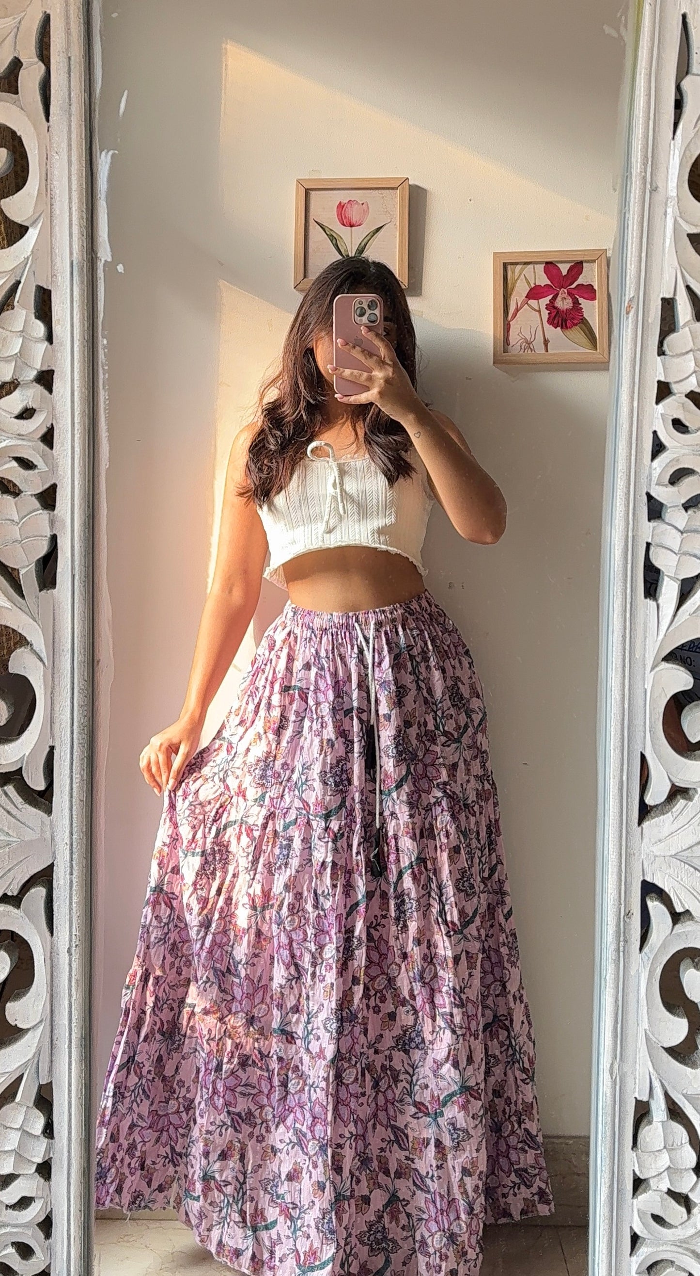 Baby Pink Blossmy Skirt