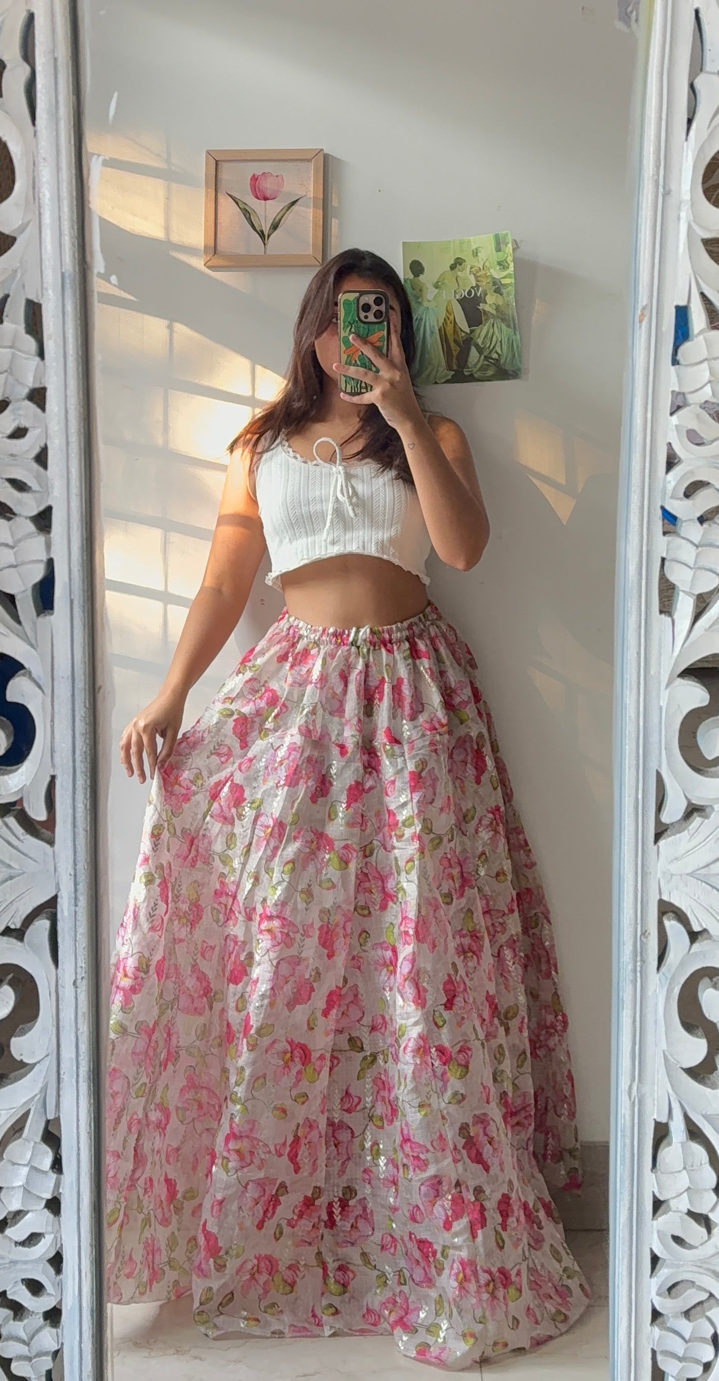 Pretty Pink Floral Skirt