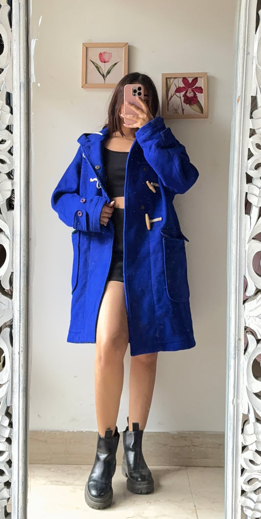Navy Blue Duffle Overcoat