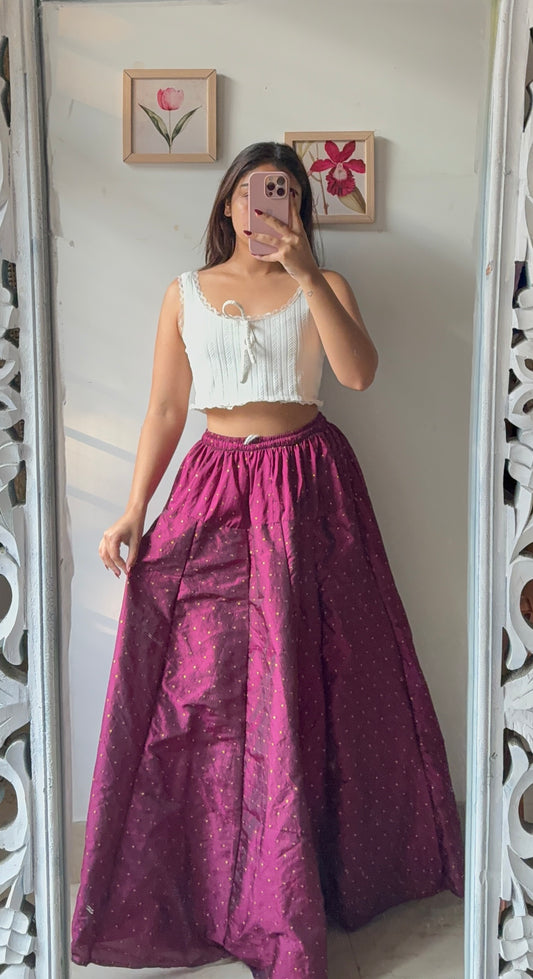 Classic Magenta Dotted Skirt