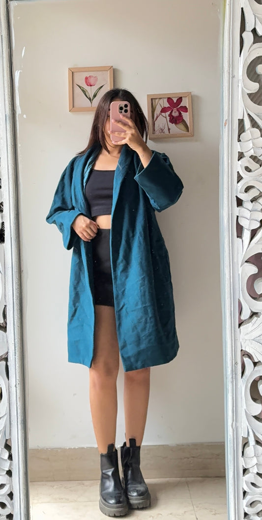 Plain Teal Overcoat